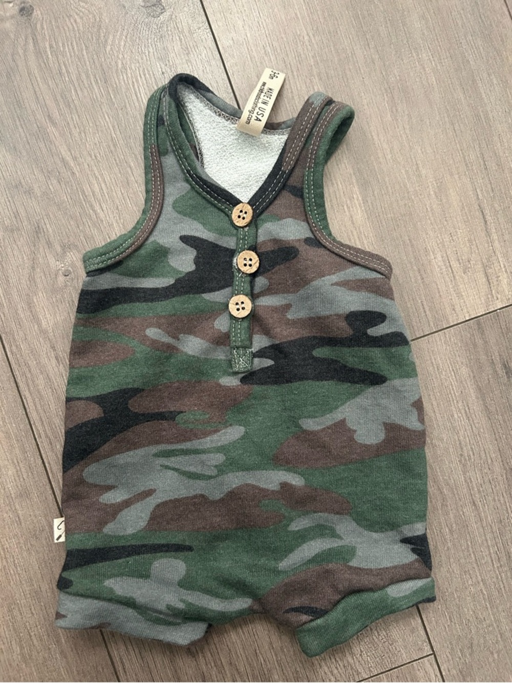 Childhoods Clothing tank romper in classic camo 3-6 month
